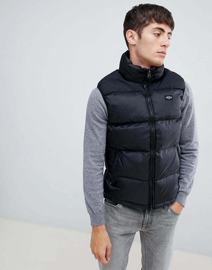 Schott Nylon Puffer Vest In Black