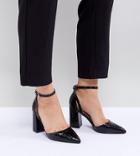 Raid Wide Fit Black Croc Effect Block Heeled Shoes - Black
