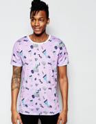 Wasted Youth 90's Pattern T-shirt - Purple