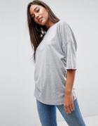 Asos T-shirt In Super Oversized Fit - Gray