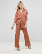 None The Rocher Wasson Silk Blend Wide Leg Pants - Pink