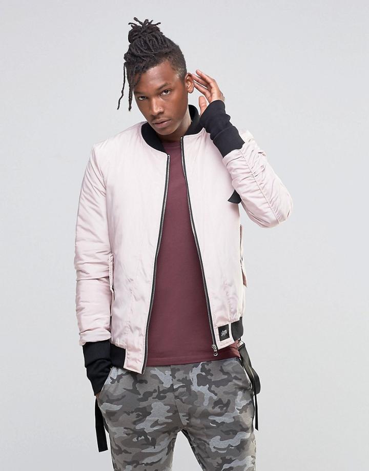 Sixth June Bomber Jacket With Detachable Straps - Pink
