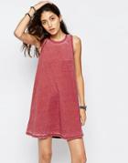 Asos Drop Arm Trapeze Dress In Burnout - Rust