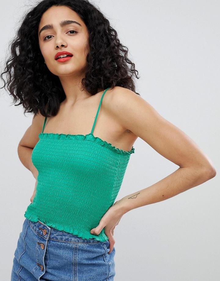New Look Shirred Cami - Green