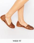 Asos Jubilee Wide Fit Leather Summer Shoes - Tan