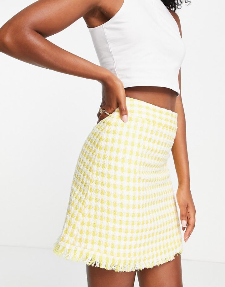 Unique21 Tweed Mini Skirt In Yellow - Part Of A Set