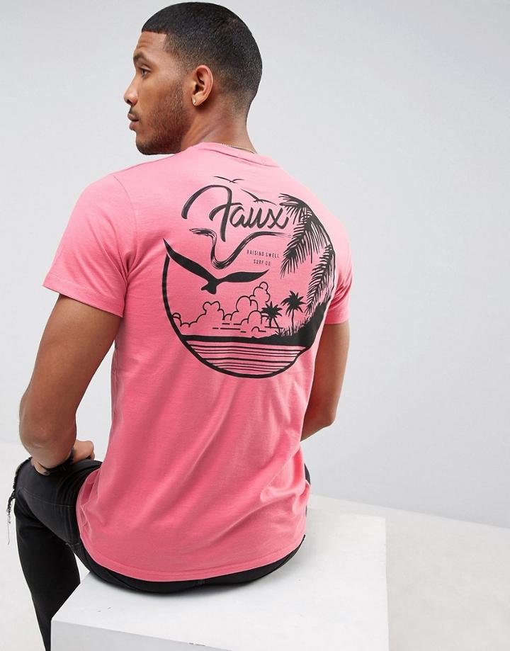 Friend Or Faux Havana Back Print T-shirt - Pink
