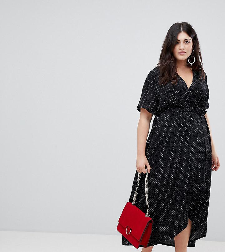 New Look Curve Print Swing Dress - Black