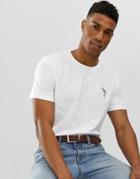 Selected Homme T-shirt With Flamingo Embroidery-white