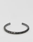 Icon Brand Hammered Cuff Bangle Bracelet In Gunmetal - Silver