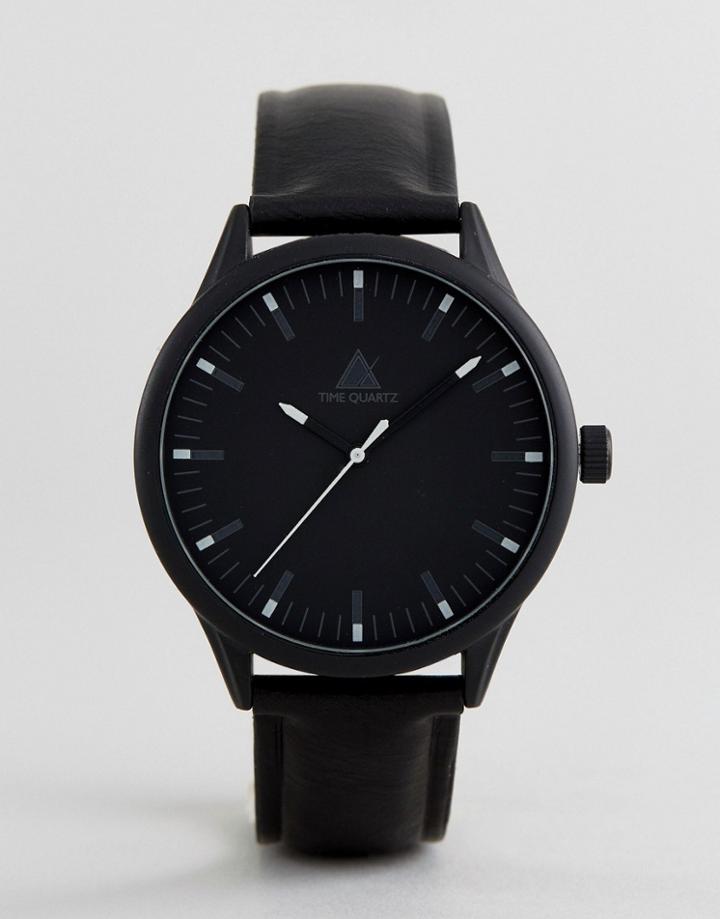 Asos Monochrome Watch With Luminous Glow In The Dark Hands - Black