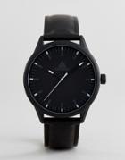 Asos Monochrome Watch With Luminous Glow In The Dark Hands - Black