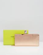 Ted Baker Textured Bar Zip Matinee Wallet - Gold