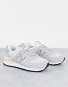 New Balance 574 Animal Sneakers In White And Leopard - Exclusive To Asos