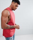 Asos Design Tank With Dropped Armholes In Red - Red