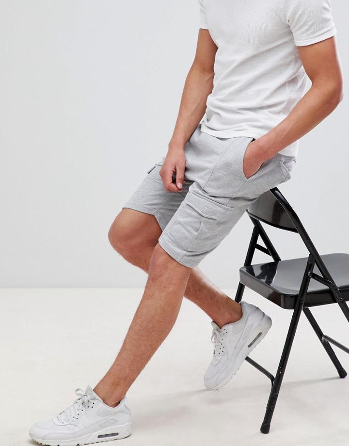 Soul Star Jog Shorts With Side Pockets - Gray