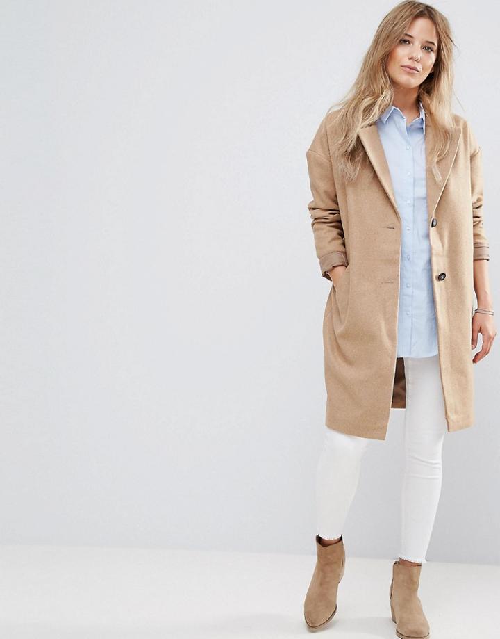 Bellfield Corvara Wool Blend Tailored Coat - Brown