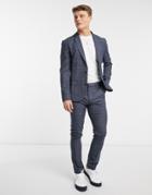 New Look Check Skinny Suit Pant In Blue