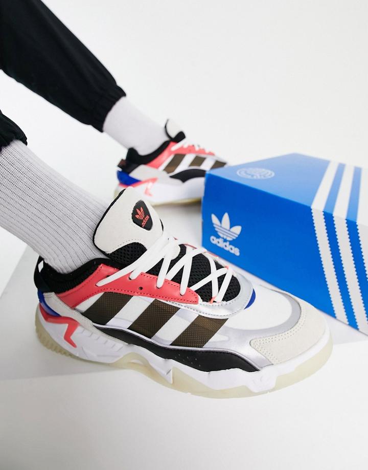 Adidas Originals Niteball Ii Sneakers In White And Pink