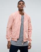 Jack & Jones Originals Bomber Jacket In Soft Touch Fabric - Pink