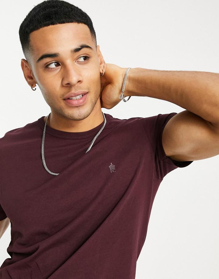 French Connection Crew Neck T-shirt In Chateux-red
