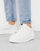 Vagabond Judy Flatform Sneakers In White Leather