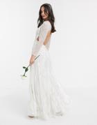 Asos Edition Charlotte Nouveau Embellished Maxi Wedding Dress-white