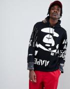 Aape By A Bathing Ape Hoodie With Contrast Print Placement - Black
