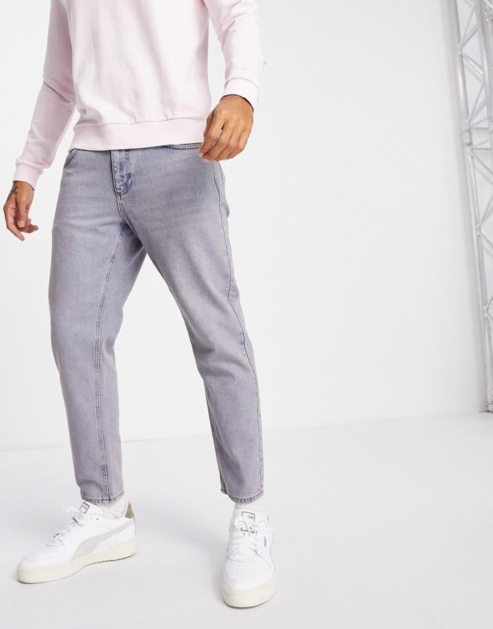 Asos Design Classic Rigid Jeans In Light Tint-blues