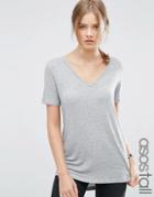 Asos Tall The New Forever T-shirt With Dip Back - Gray