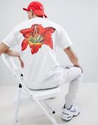 French Montana Flower T-shirt In White With Back Print - White