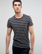 Selected Homme Crew Neck Pocket T-shirt With Stripe - Navy