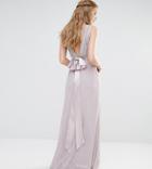 Tfnc Wedding Bow Back Embellished Maxi Dress - Gray