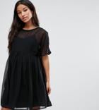 Asos Maternity Woven Smock Mini Dress-black