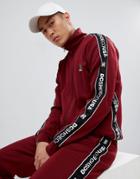 Dc Shoes Track Jacket With Logo Taping In Burgundy - Red