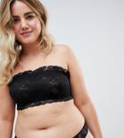 Asos Design Curve Lace Bandeau & Hidden Underwire - Black