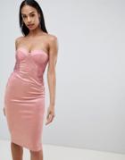 Rare Textured Panel Midi Dress - Pink