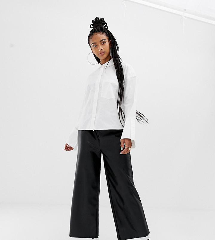 Collusion Boxy Shirt With Oversized Sleeve-white