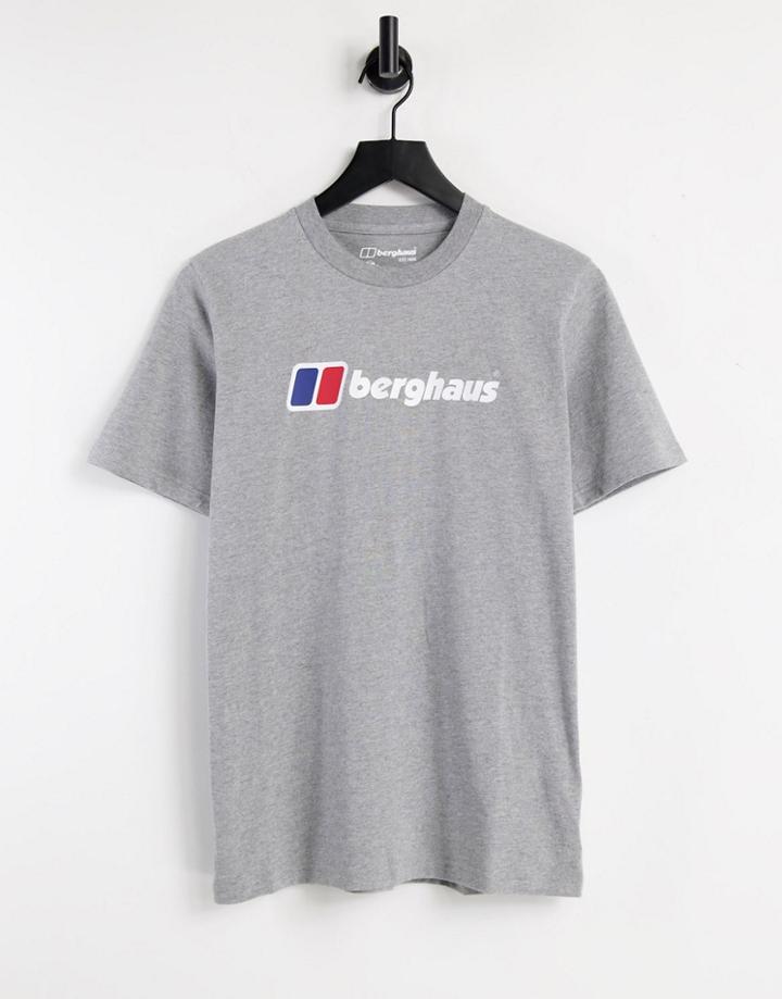 Berghaus Organic Big Classic Logo T-shirt In Gray-grey