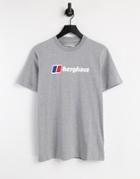 Berghaus Organic Big Classic Logo T-shirt In Gray-grey