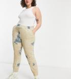 Sixth June Plus Relaxed Sweatpants In Washed Tie-dye Set-neutral