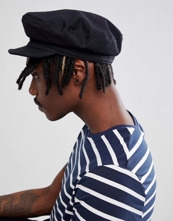 Brixton Fiddler Cap In Black - Black