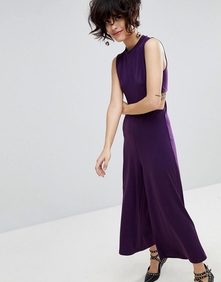 Stradivarius Wide Leg Jumpsuit - Purple