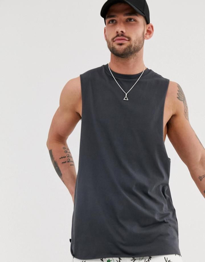 River Island Sleeveless Tank In Black - Black