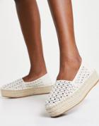 Asos Design July Flatform Espadrilles In White Weave