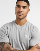 Adidas Originals Essential T-shirt In Gray-grey