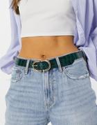 Asos Design Cut Out Detail Green Croc Waist And Hip Jeans Belt