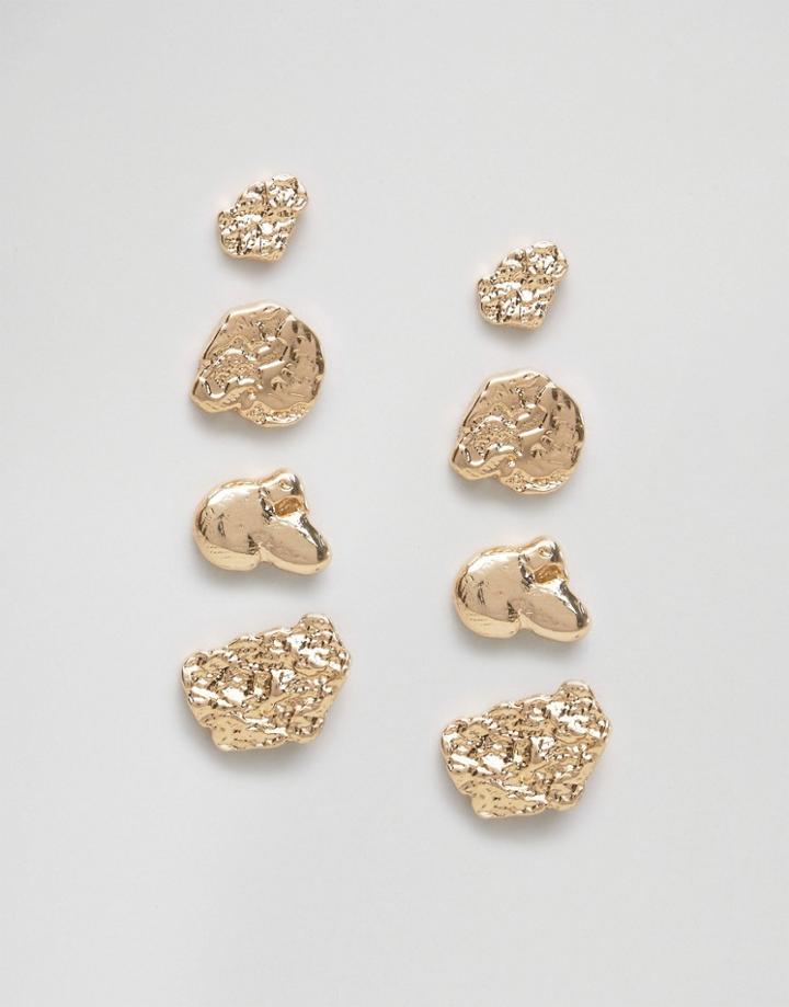 Monki Layered Ornate Earrings - Gold