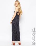Influence Tall Jumpsuit With Strappy Back - Geo Print Black