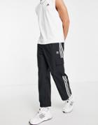 Adidas Originals 3 Stripes Cargo Pants In Black